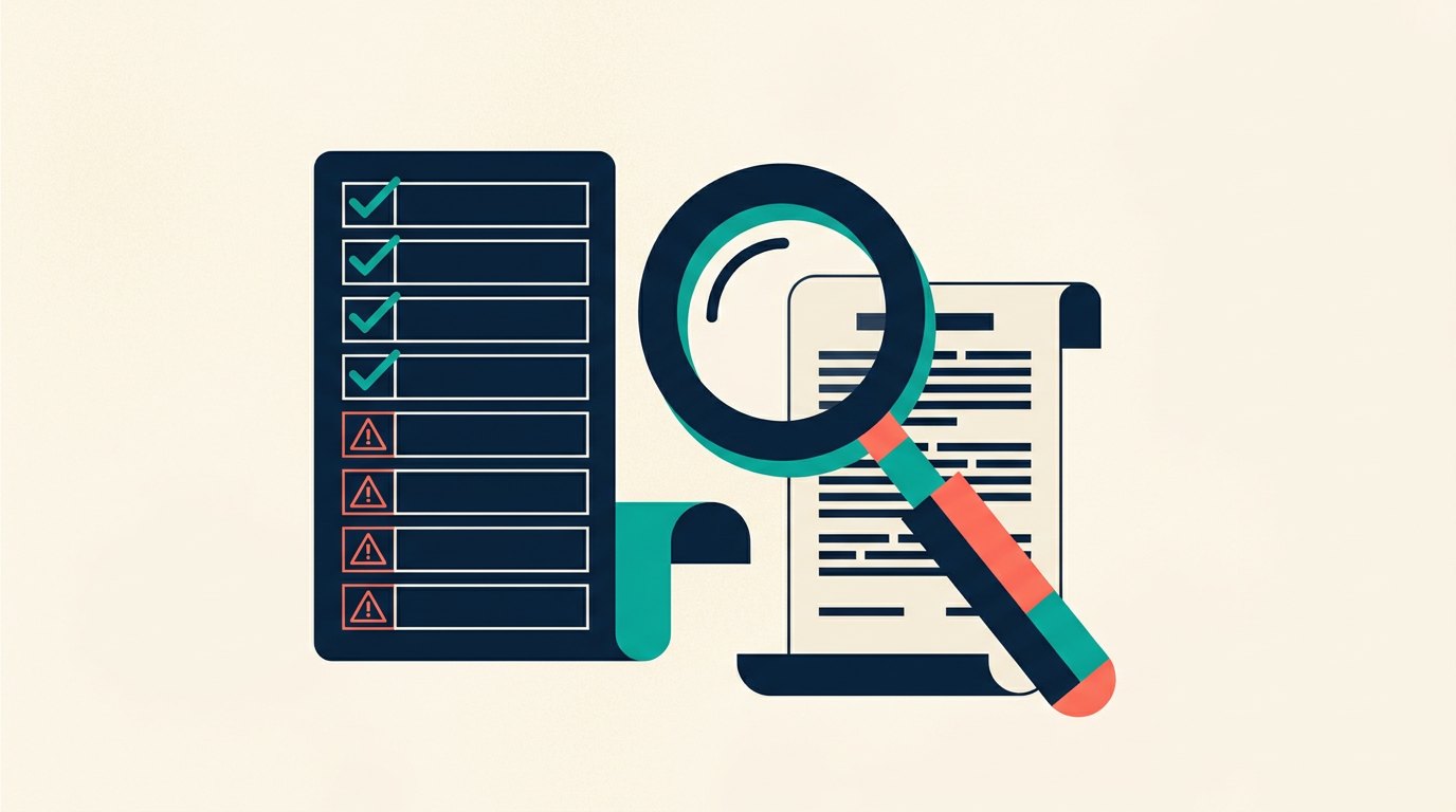 Red flag warning icons over an SEO agency contract for McKinney business owners